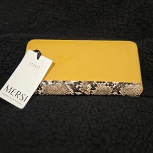 MERCI CARRIE Bifold Wallet with Faux Snakeskin